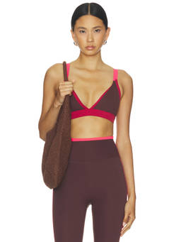 P.E Nation - Activate Women's Wirefree Strappy Back Sports Bra Mahogany & Pink