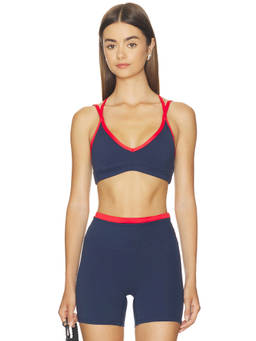 P.E Nation - Paramount Women's Padded Crisscross Back Sports Bra Navy Blue