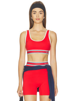 P.E Nation - Pursuit Women's Removable Pads Pull-On Sports Bra Tomato