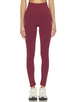 P.E Nation - Restore Seamless Women's High-Waist Ribbed Leggings Wine