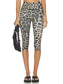 P.E Nation - Signature Women's High-Waist Stretch Capri Sports Jeggings Leopard