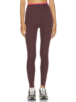 P.E Nation - Radar Women's High-Waisted Stretch Jersey Leggings Mahogany & Pink