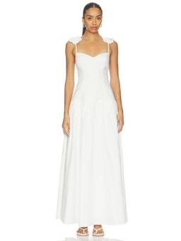 PEIXOTO - Audrey Women's Floral Applique Strap Maxi Dress White