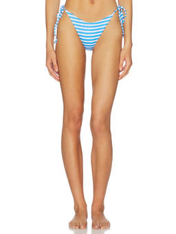 PEIXOTO - Ari Women's Side Tie Striped Bikini Bottom Blue
