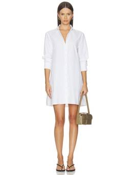 perfectwhitetee - Cotton Poplin Women's Button-Down Shirt Dress White