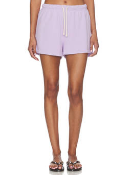perfectwhitetee - French Terry Women's Drawstring Sweat Shorts Purple