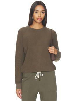 perfectwhitetee - Inside Out Fleece Women's Shrunken Crew Neck Sweatshirt Olive