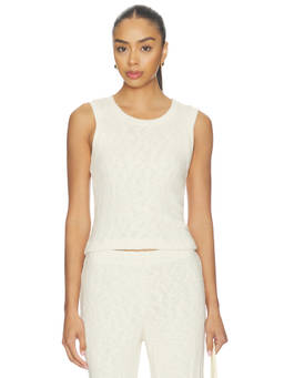 perfectwhitetee - Kala Women's Sleeveless Ribbed Hem Crop Tank Top Off White