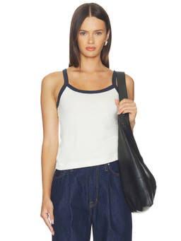 perfectwhitetee - Cherry Women's Sleeveless Ringer Tank Top Ivory