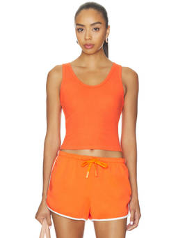 perfectwhitetee - Structured Rib Women's Bra-Friendly Sleeveless Tank Top Orange