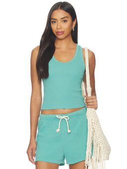 perfectwhitetee - Rib Bra Friendly Women's Sleeveless Tank Top Teal