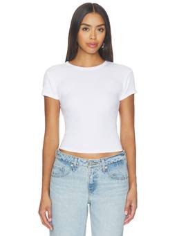 perfectwhitetee - Recycled Cotton Women's Rib Crew Neck T-Shirt White