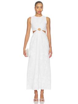 PQ - Embroidered Women's Cut-Out Maxi Dress White
