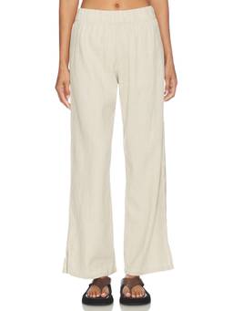 PQ - Sammy Women's Linen Pull-On Wide-Leg Palazzo Pants Beige