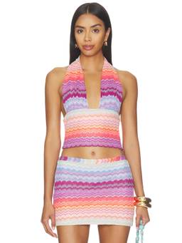 PQ - Sienna Women's Halter Tie-Up Knit Top Multi-Color