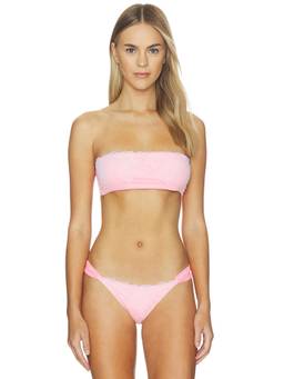 PQ - Stella Women's Padded Strapless Bandeau Bikini Top Pink
