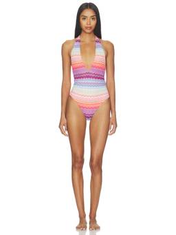 PQ - Remi Women's Padded Halter Tie One-Piece Swimsuit Multi-Color