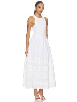 POLO RALPH LAUREN - Voile Women's Crew Neck Sleeveless Fit & Flare Maxi Dress White