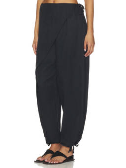 POLO RALPH LAUREN - Viscose Woven Women's Drawstring Tapered Trousers Black