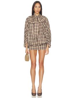 Prabal Gurung - Tie-neck Women's Cocoon Mini Dress Grey