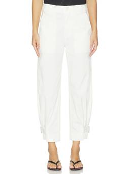 Proenza Schouler White Label - Kay Women's Mid-Waist Stretch Twill Straight Trousers Off White