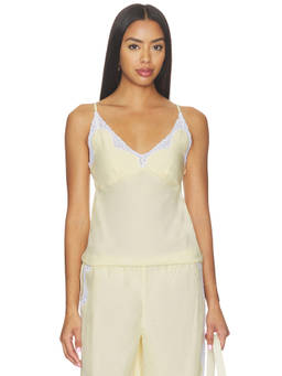 Posse - Tabitha Women's Lace Trim V-Neck Camisole Top Cream