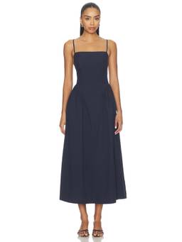 PISTOLA - Sadee Women's Open Back Tie-Up Cotton Maxi Dress Navy Blue