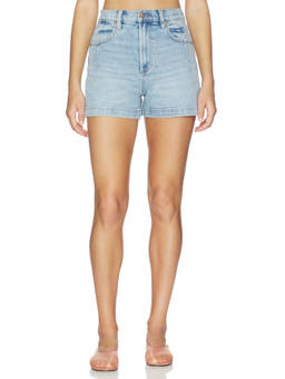 PISTOLA - Aoki Women's High Rise A-Line Denim Shorts Blue