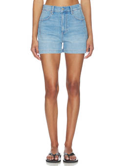 PISTOLA - Aoki Women's High Waist A-Line Denim Shorts Blue