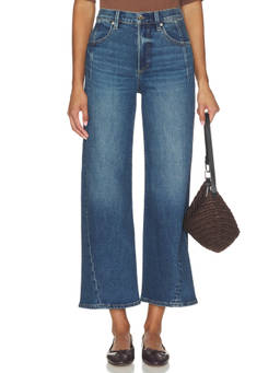PISTOLA - Kyra Ankle Women's High Waist Wide Leg Jeans Blue