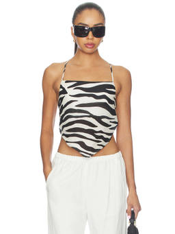PISTOLA - Sinclaire Women's Zebra Print Strappy Crop Top Multi-Color
