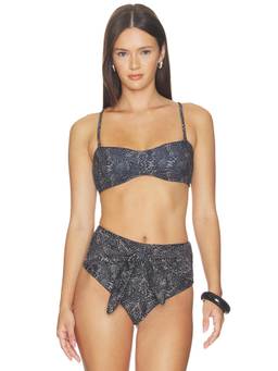 POST SWIM - Joyce Women's Adjustable Strap Bandeau Bikini Top Quiet Leopard