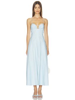 ROAME. - Arabella Women's Sweetheart Neck Strappy Midi Dress Blue