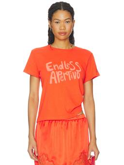 RE DONE - Classic Women's Graphic Print Crew Neck T-Shirt Orange