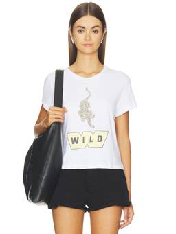 RE DONE - 1950s Women's Boxy Graphic Crew Neck T-Shirt White