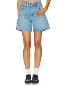 Rag & Bone - Kaia Women's Mid-Waist Faded Denim Shorts Blue