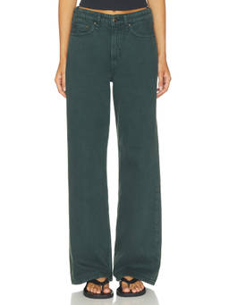 Rag & Bone - Logan Women's Wide Leg Cotton Jeans Green