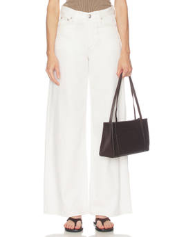 Rag & Bone - Featherweight Sofie Women's Mid-Waist Wide Leg Jeans White