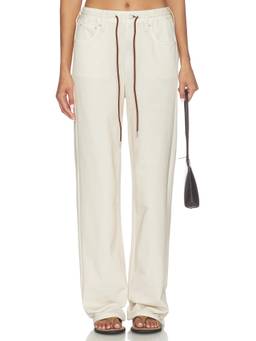 Rag & Bone - Miramar Terry Women's Wide-Leg Drawstring Palazzo Pants Ecru