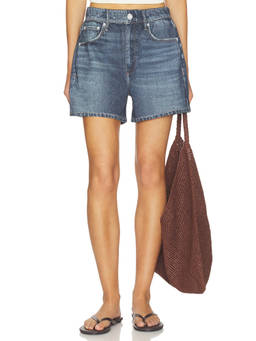 Rag & Bone - Miramar Terry Women's Pull-On Printed Denim Shorts Blue