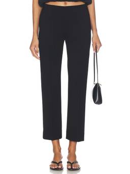 Rag & Bone - Irina Ponte Women's Cropped Elastic Waist Cigarette Pants Black
