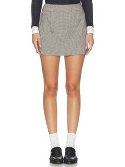 Rag & Bone - Piper Women's Checks Tweed Mini Skirt Black