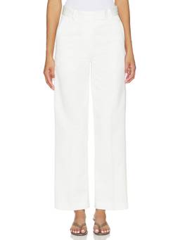 RENGGLI - Chino Women's Straight-Leg Cotton Trousers Chalk