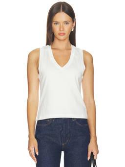 RENGGLI - Women's Sleeveless V-Neck Tank Top Chalk