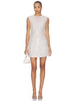 Rachel Gilbert - Calypso Women's Sequin Embellished Sleeveless Mini Dress Cream