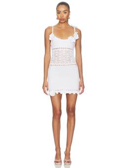 Retrofete - Orleane Crochet Women's Sleeveless Bodycon Mini Dress White