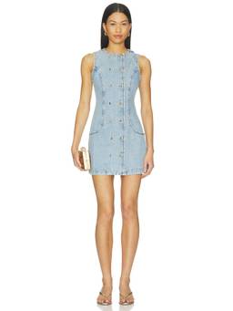 Retrofete - Hanna Women's Sleeveless Dual-Breasted Denim Mini Dress Blue