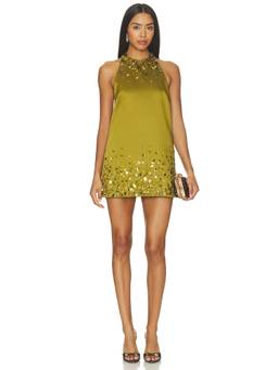Retrofete - Tobonie Women's Embellished Halter Neck Mini Dress Green