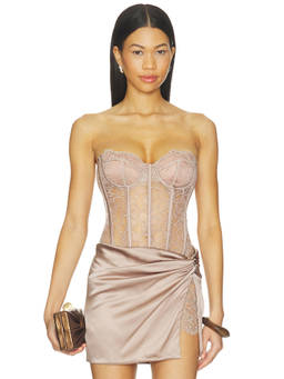 Retrofete - Gale Women's Lace Padded Underwired Bodysuit Taupe