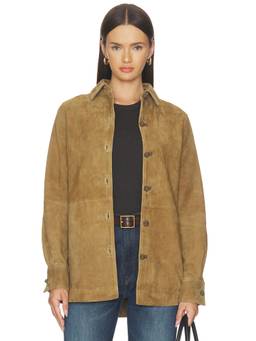 Rohe - Suede Pankou Women's Frog Knot Overshirt Green